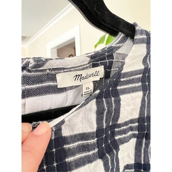 MADEWELL // Plaid Button-Back Tie Tee XL - Picture 4 of 5